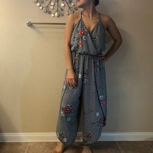 Scobe floral with strips romper